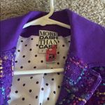 Boucle Purple VINTAGE Cropped Jacket Size 4 Photo 2