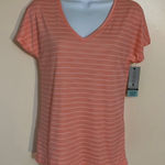 Ideology  Apricot Stripe Moisture Wicking Active Wear Top Sz XS Photo 0