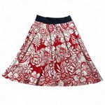 Wet Seal Y2K  Red White Floral Swirl A Line Midi Skirt Size Small Photo 1