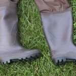 Hisea Chest Waders with Boots Fishing Suspender Pants Brown Size 4 Photo 2
