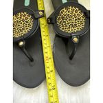 OkaB Black Leopard Print Embellished Thong Sandals Flip Flops Size 9.5 Photo 5
