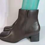 Predictions Brown Side Zip Leather Ankle Boots - SIZE 11 Photo 0