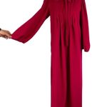 Oscar de la Renta Vintage 80s Fleece Rococo Robe Lace Trim Balloon Sleeves Small Photo 4