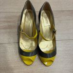 J.Crew  Penelope Mary Jane Patent Leather Heel Gray Blue Yellow Size 9 Photo 5
