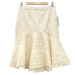 Rachel Parcell NWT Cream Embroidered Flounce Skirt Beige Swan Size Small NEW Photo 3