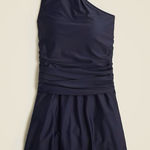 J.Crew NWT  Ruched One-shoulder Swim Dress Navy Blue Photo 0