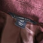 Lands' End  Womens Coat Wool Blend Pockets Lined Button Front Burgundy 10T Tall Photo 2