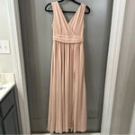 Lulus Thoughts of Hue Blush Surplice Maxi Sz Small Blush Pink Bridesmaid Dress Photo 1