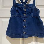 American Eagle  Womens Denim Button-Up Tank Top With Crossback Straps Size XS Photo 3