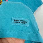 Life is Good  Vintage Floral‎ Graphic T-Shirt Top - Women's Small Bright Blue Photo 3