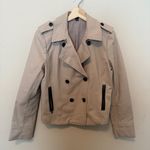 Ann Taylor  Trench Coat Double-Breasted Tan Beige Brown Cropped Jacket Size 10 Photo 0