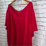Universal Standard  NWT Short Sleeve V-Neck Pima Cotton Tee Red Plus Size 4XL Photo 2