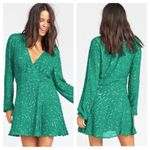 Show Me Your Mumu Phyllis Embellished Wrap Dress in Emerald Beaded Sequins Sz S Photo 1