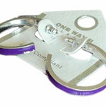 NWT Womens One Way Collection Purple Enamel Hoop Earrings in Silver Photo 0