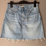 Madewell ‎ sz 6 blue distressed cut off denim Mini Skirt Photo 0