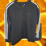 Adidas Black Sweatshirt with‎ White Stripes Down Arms Size Large Photo 0
