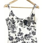 Laundry by Shelli Segal Laundry by Shelly Segal Black White Sequin Floral Silk Cocktail Dress Size 6 Photo 1