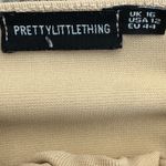 Pretty Little Thing Crop Top Womens 12 Beige Long Mesh Sleeve Boho Coquette Ballet Photo 3