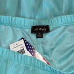 Cal Style USA size XL women’s pleated aline skirt pull on lined aqua blue NWT Photo 4