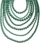Multi Strand Necklace Layer Beads Mint Blue 7 Rows Pearls u Green Photo 3