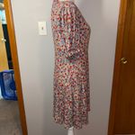 Boden Floral Print Mini Jersey Dress V Neck Short Sleeve Casual Cute US 6P Red Photo 6