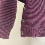Madewell  XXS Side Button Boxy Turtleneck Sweater Burgundy Chunky Ribbed Modern Photo 3
