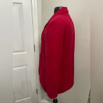 Sag Harbor Vintage  Women 100% Pure Wool Blazer Jacket Single Gold Button Red 12 Photo 4