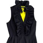 Andrew Marc Black Midi Dress Sleeveless Ruffle Tank Dress Size 2 Career Work Photo 2