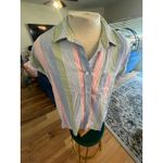 Como vintage  NWT LINEN BLEND SLEEVELESS BUTTON UP SHIRT WOMENS PLUS 2X Photo 2
