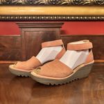 Fly London  Yake Perforated Leather Wedge Sandals Rose Pink EU 43 US 12 Photo 3