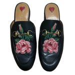 Gucci Princetown Floral Embroidered Loafers Slip On Slippers Mules Photo 2