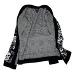 SOCIAL COLLISION Black White Patterned Long Sweater Skulls Womens Size Medium Photo 5