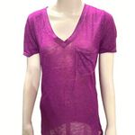 Arizona Jeans Arizona Jean Company Sheer Lightweight V Neck T Shirt Purple Size M Photo 0