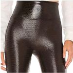 Spanx Shiny Black Croc-Embossed Faux Leather Leggings Size S/P New Photo 3