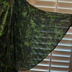 Alice + Olivia  Green Printed Silk Plisse Sleeve Shift Mini Dress S Photo 6