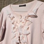 The Limited  front ruffle Pink sweater Cardigan L Photo 2