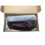 Clarks Ashland Bubble Loafers 9xw Burgundy Patent Shoes Extra Wide Teacher New Photo 1