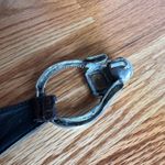 Y2K Wide Brown Leather Belt Silver Gem Buckle Western Glam Statement M/L‎ 39" Photo 2