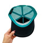 Urban Outfitters Def Leppard Hysteria Black and Teal Band Logo Adjustable Fitted Trucker Hat Photo 3