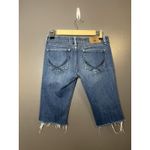 PINK - Victoria's Secret  Capri Jeans Womens 0R Blue Frayed Raw Hem Denim Photo 1