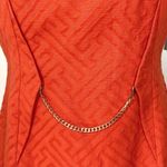 Taylor orange sheath dress with gold waist chain ladies size 8 geometric brocade Photo 1