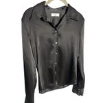 Babaton Aritzia  Industry Satin Shirt Black Size XS Long Sleeve Button Up Blouse Photo 6