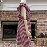 LK Collection pink & grey striped ruffled cocktail dress/ M /Excellent condition Photo 2