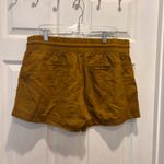 Athleta  Cabo Linen Shorts Womens Size 14 Toasted‎ Ochre Brown Drawstring Pockets Photo 3
