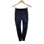 Alo Yoga Ribbed Airlift Enchanted Leggings High Waisted 7/8 Pockets Black Photo 7