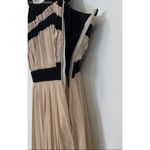 Lovepoint Beige/Black Thin Straps Pleated Maxi Formal Dress Photo 6