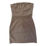 ZARA Strapless Ruched Bodycon Mini Dress Size S Taupe  Mocha Tube Strapless Dress Photo 1