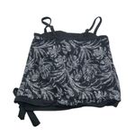 Island Escape Womens Tankini Swim Top Black/White Palm Print Waist Minimizer 6 Black Photo 3