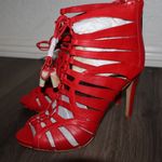 Womens Vince Camuto Narrital Lace Up Caged Dress Sandals 7 1/2 Red Size 7.5 Photo 0