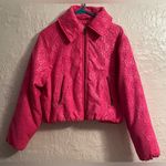 Urban Outfitters  Coat Womens Pink Femme Peace Sign Embossed Cropped Y2K; size S Photo 0